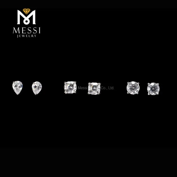 Messi Jewelry Classic Moissanite Stud Earrings - Rose Gold 7
