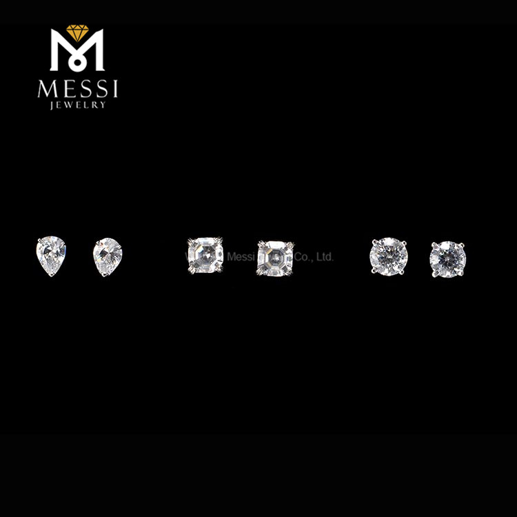 Messi Jewelry Classic Moissanite Stud Earrings - Rose Gold 14