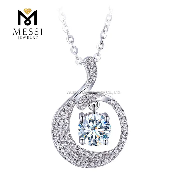 Gioielli Messi - Messi gioielli 18K doratura d Colore Colora a ciondolo moissanite 1