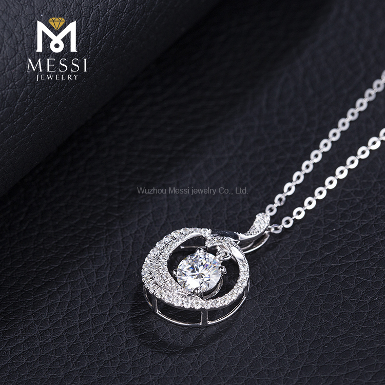 Messi Jewelry - Messi Jewelry 18K gold D color Moissanite pendant Necklace 10