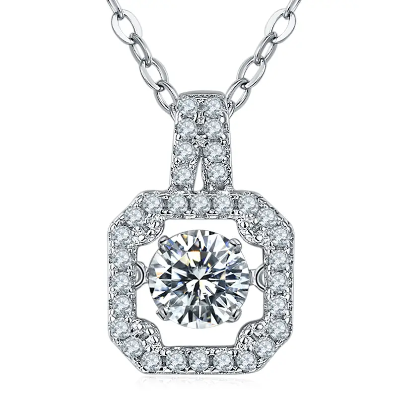 VECCHI CLASSI CLASSI 0,5 CT MOISSanite in oro bianco placcato 925 collana di moissanite in argento sterling 1