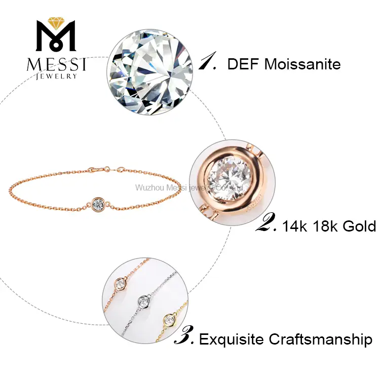 Messi Jewelry | Newest white gold moissanite tennis bracelet wholesale 4