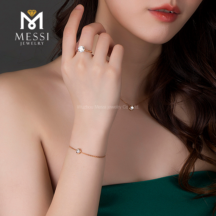 Messi Smycken | Nyaste moissanit tennisarmband i vitguld grossist 12