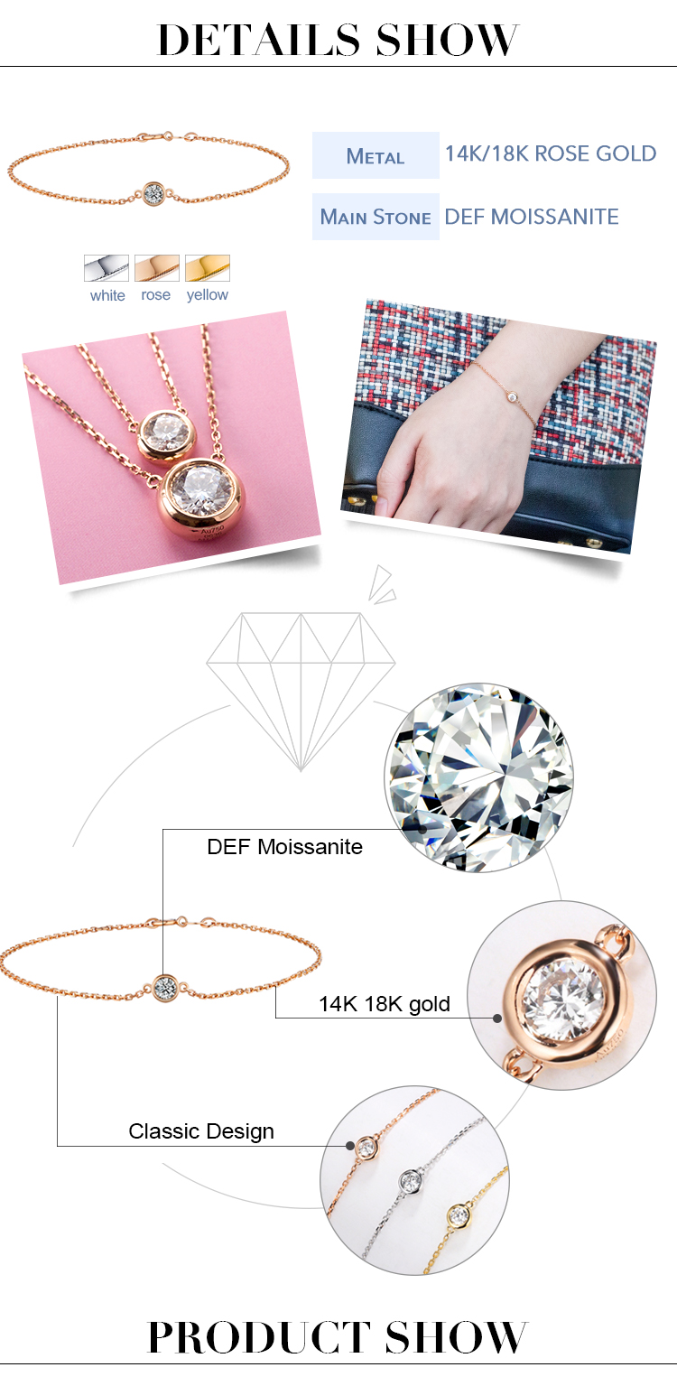 Messi Smycken | Nyaste moissanit tennisarmband i vitguld grossist 14