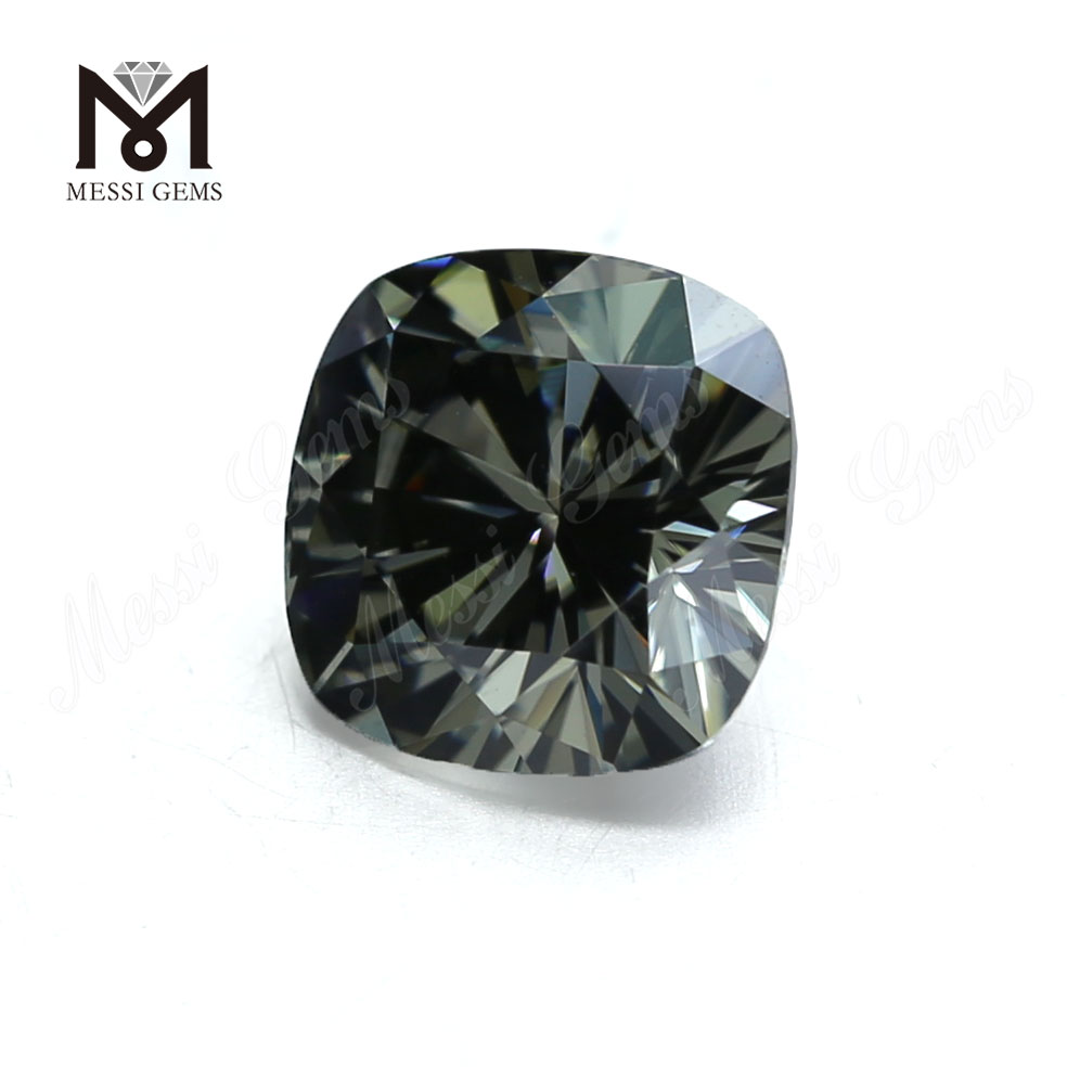 Messi Jewelry - Messi Gems whosale price jewelry making cushion VVS 10*10 cushion grey moissanite Cushion 10