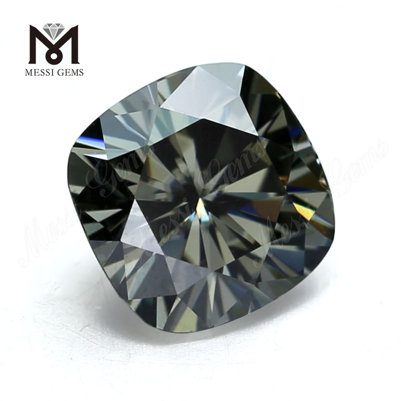 Messi Jewelry - Messi Gems whosale price jewelry making cushion VVS 10*10 cushion grey moissanite Cushion 12