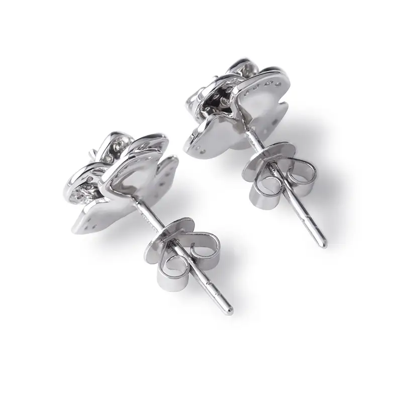 Gioielli Messi - Messi Gioielli Oreri Oreri White Gold Donne Gioielli Regali di gioielli Custom Moissanite Wedding Party OEM Orecchini di orecchini a fiori dimensionali 1