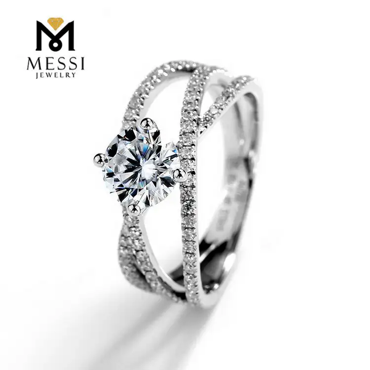 Gioielli Messi - Gioielli Messi Moissanite Diamond Anelli Rd Wedding18K 1ct Anelli Moissanite per Anelli per ragazze 1