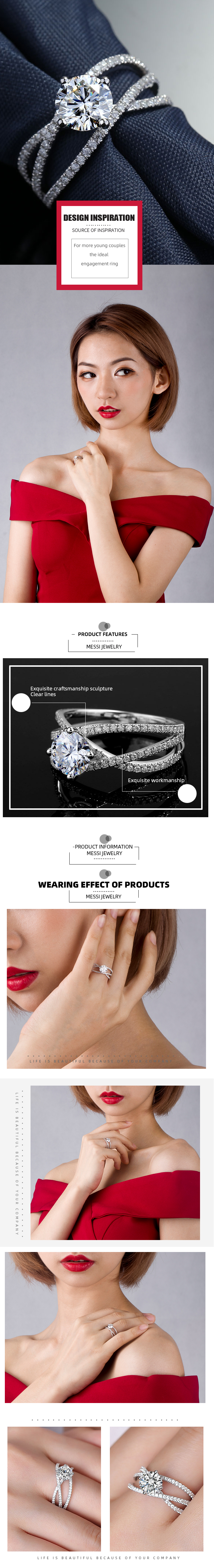 Messi Jewelry - Messi Jewelry moissanite diamond rings RD Wedding18k 1ct moissanite rings for girl Rings 8