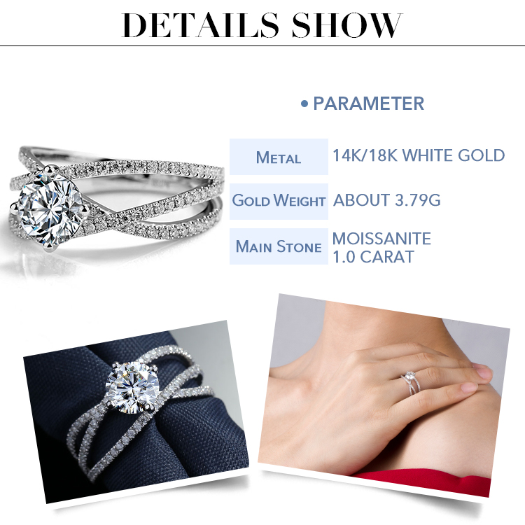 Messi Jewelry - Messi Jewelry moissanite diamond rings RD Wedding18k 1ct moissanite rings for girl Rings 10