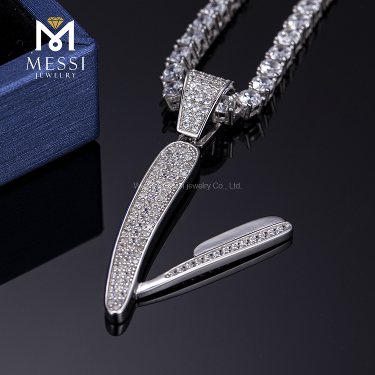 Messi Alahas - Messi alahas hip hop alahas 925 sterling silver iced out bling kwintas para sa mga lalaki Moissante Pendant 8