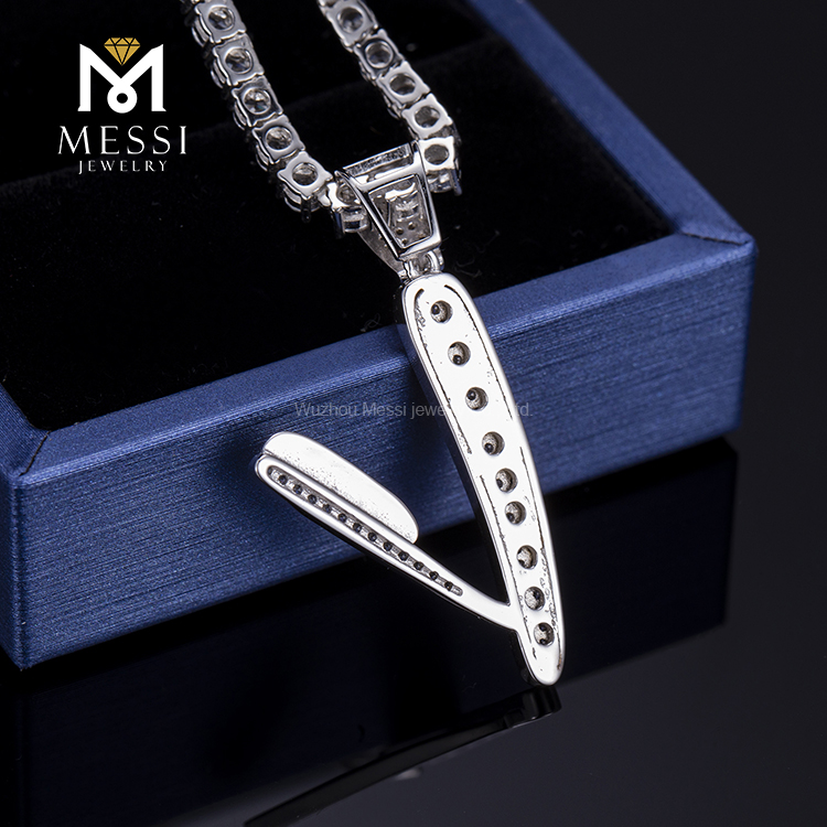 Messi Alahas - Messi alahas hip hop alahas 925 sterling silver iced out bling kwintas para sa mga lalaki Moissante Pendant 9