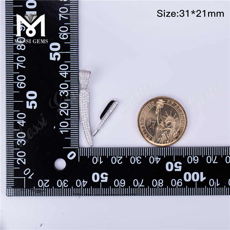 Messi Alahas - Messi alahas hip hop alahas 925 sterling silver iced out bling kwintas para sa mga lalaki Moissante Pendant 10