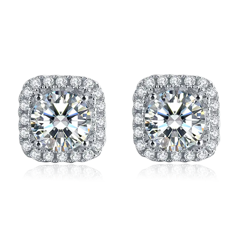 Classici S17A Classici da 0,5 CT MOISSANITE ORO DI MOISNITE PLASTATO 925 ORESCHI DI MOISanite in argento sterling 1