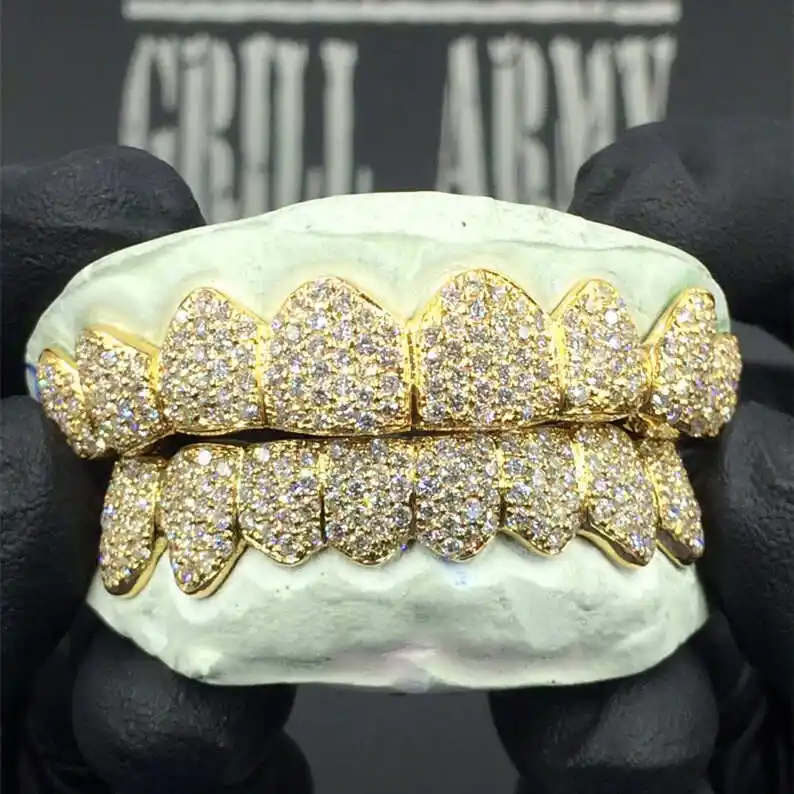 Gioielli Messi - Denti in oro 18k Grillz Diamond Diamond Grillz Moissanite Grillz 1