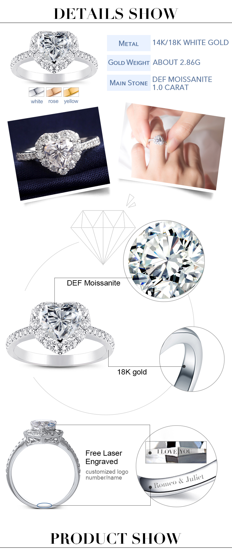 Messi Jewelry | Cost-effective 14k gold moissanite rings suppliers 8