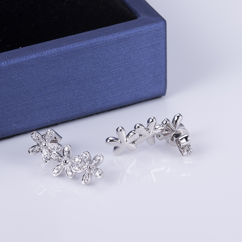 Messi Jewelry - Messi Jewelry MSE-500 China Manufacturer Jewelry Woman Gift 18k 14k White Gold Moissanite Stud Earrings Earrings 11