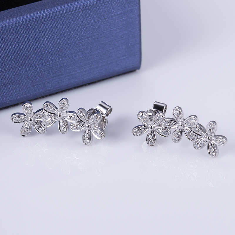 Messi Jewelry - Messi Jewelry MSE-500 China Manufacturer Jewelry Woman Gift 18k 14k White Gold Moissanite Stud Earrings Earrings 9