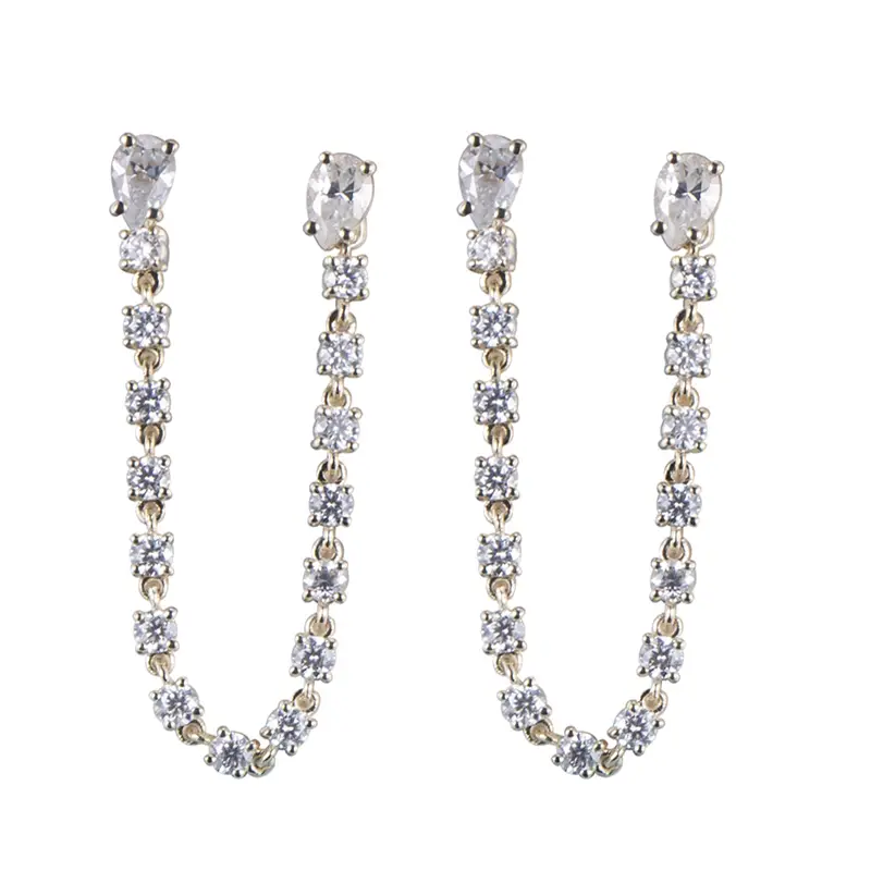 Messi Jewelry - Messi Jewelry 10k yellow gold luxury moissanite diamond drop earrings Earrings 1