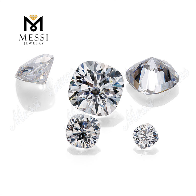 Messi Jewelry cushion cut DEF VVS moissanite 4x4mm-10x10mm Wuzhou synthetic loose gemstones moissanite