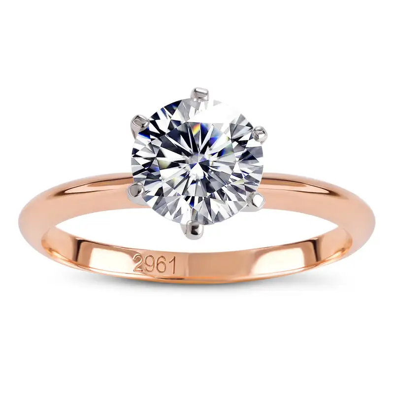 Gioielli Messi - Anelli di anelli in oro massiccio massiccio da 18k da 18k da 18k da oro in oro rosa da 2ct personalizzati 1