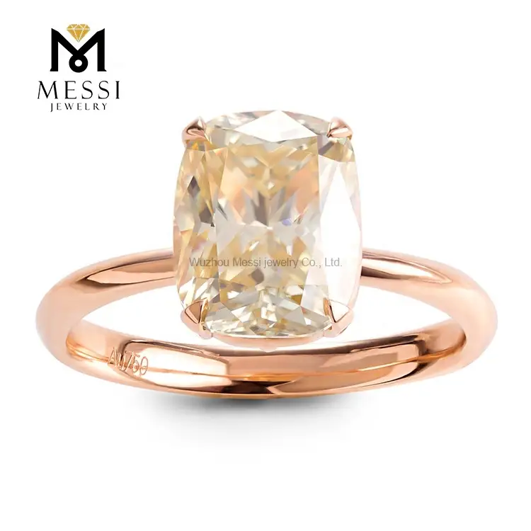 Messi Jewelry - Messi Jewelry 3.0 Carat Giallo solitario Moissanite Diamond Wedding 14K 18K Rose Gold Rose per anelli da donna 1