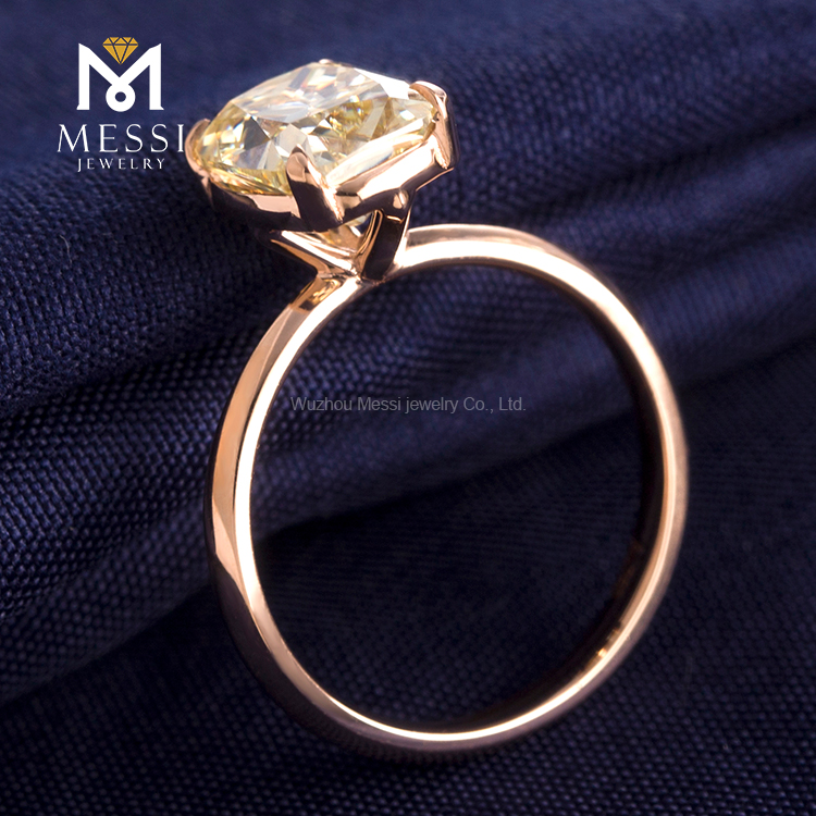 Messi Jewelry - Messi Jewelry 3.0 carat yellow solitaire moissanite diamond wedding 14k 18k rose gold ring for women Rings 14