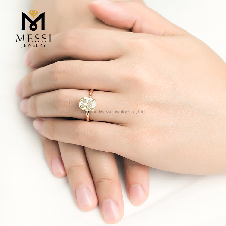 Messi Jewelry - Messi Jewelry 3.0 carat yellow solitaire moissanite diamond wedding 14k 18k rose gold ring for women Rings 16