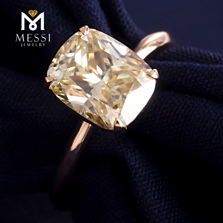 Messi Jewelry - Messi Jewelry 3.0 carat yellow solitaire moissanite diamond wedding 14k 18k rose gold ring for women Rings 12