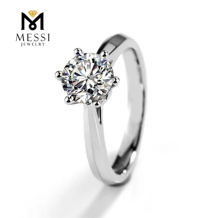 Gioielli Messi - Gioielli Messi 1 Carat VVS DEF Moissanite Diamond 14K 18K Enicolo nuziale Gold Anello nuziale CVD Sintetico Sinteriti Sinchi di moissanite Anelli 1