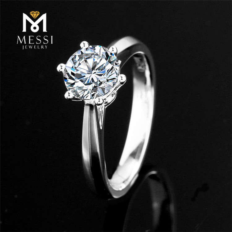 Messi Alahas - Messi Alahas 1 Carat VVS DEF moissanite diamante 14k 18k bulawan nga engagement wedding ring CVD synthetic solitary moissanite singsing Singsing 14