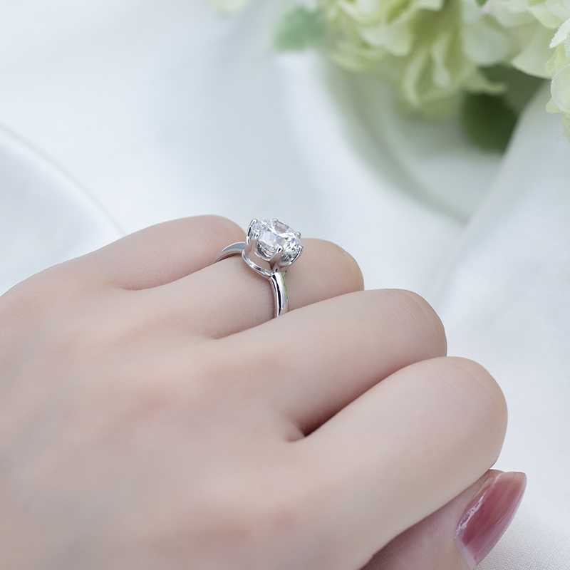 Messi Jewelry - gold jewelry center stone moissanite white gold ring for women engagement 10K 14K 18k solitaire moisasnite ring Rings 12