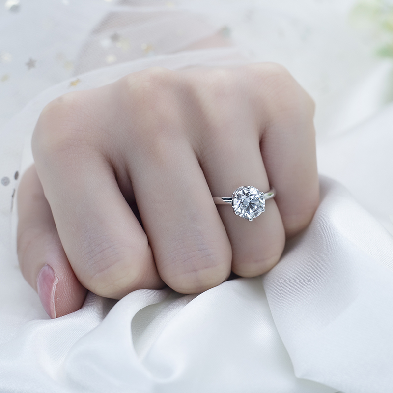 Messi Jewelry - gold jewelry center stone moissanite white gold ring for women engagement 10K 14K 18k solitaire moisasnite ring Rings 11