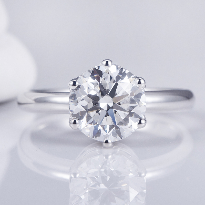 Messi Jewelry - gold jewelry center stone moissanite white gold ring for women engagement 10K 14K 18k solitaire moisasnite ring Rings 9