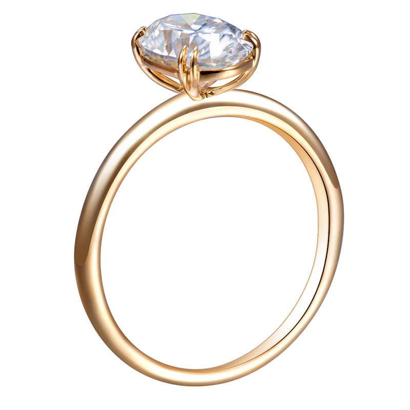 Messi Alahas - MS-497 18K 14K 10K Solid Gold Alahas Women Engagement 6*8mm Oval Moissanite Singsing Moissanite Gold Alahas 9