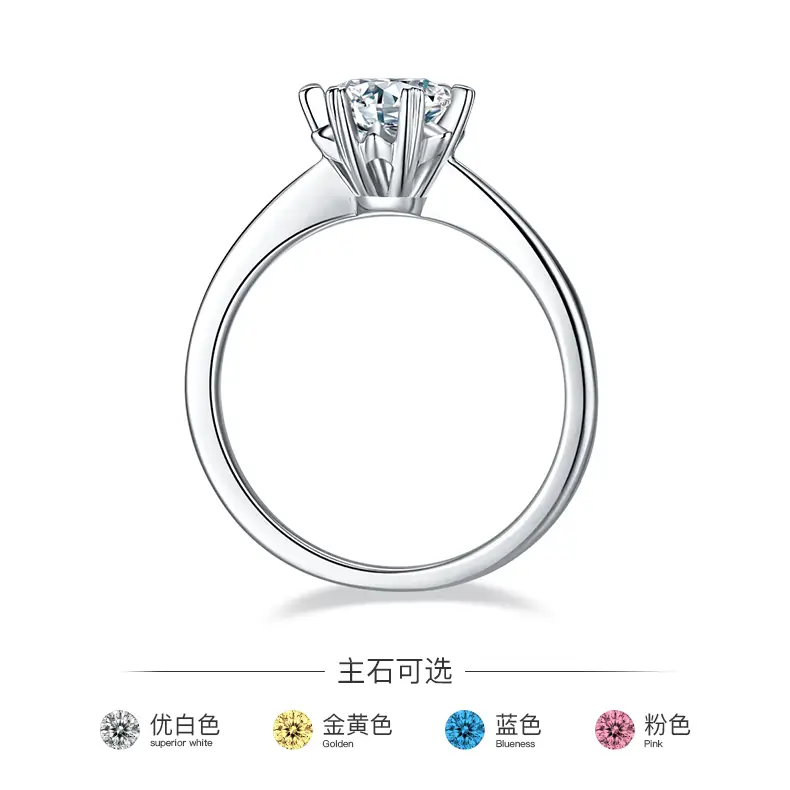 Moissanite Sterling Silver Rings with GRA Certificate 4