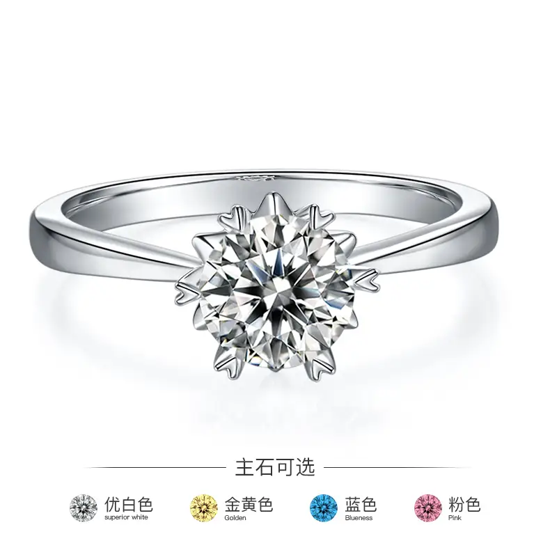 Moissanite Sterling Silver Rings with GRA Certificate 3