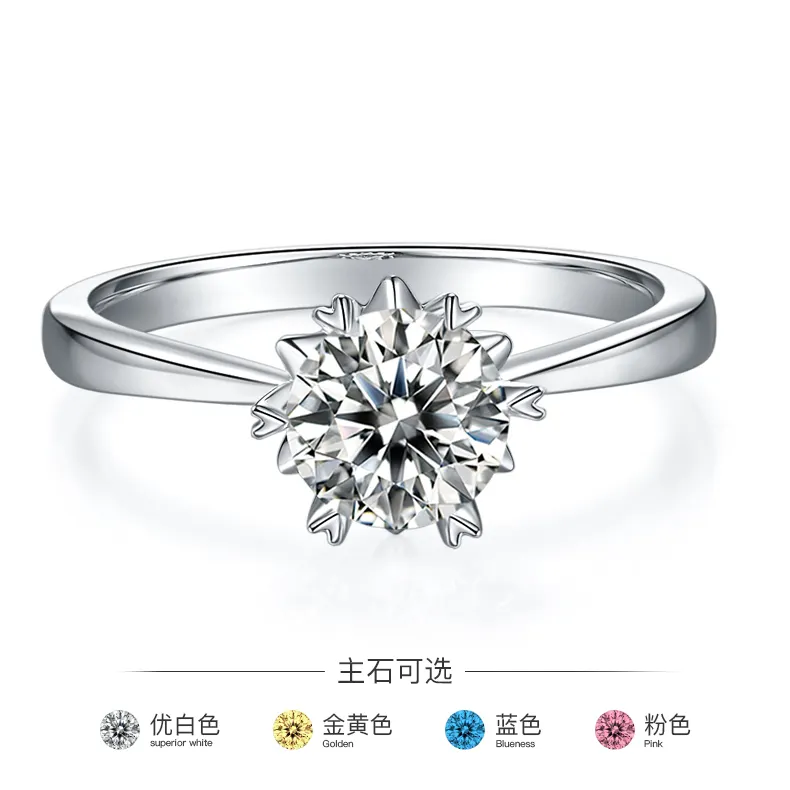 Moissanite Sterling Silver Rings with GRA Certificate 3