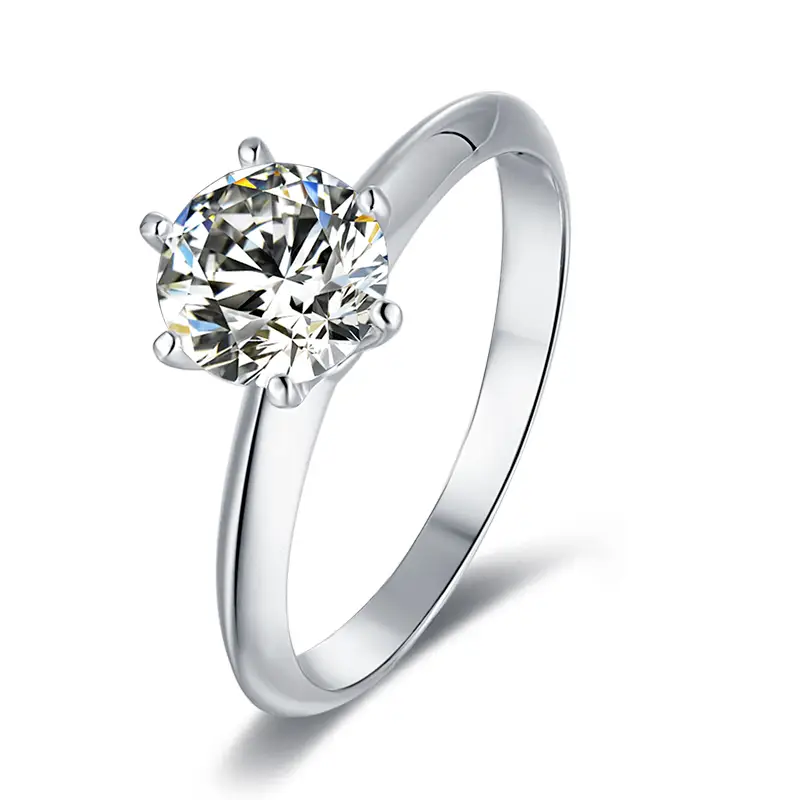 M03G T 6 발톱 1.5 캐럿 1ct Moissanite Gold Plated 925 Sterling Silver Solitaire Ring 1