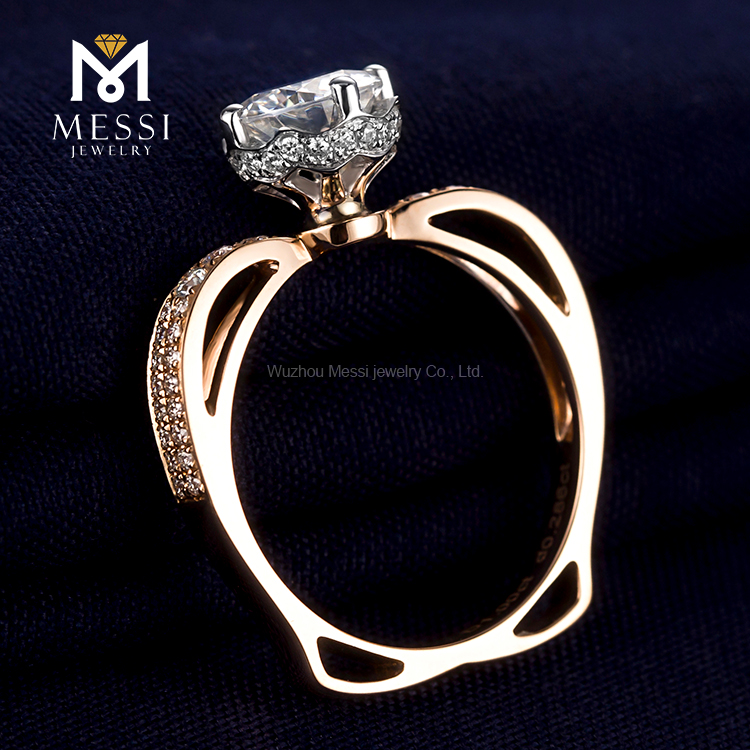 Messi Jewelry - Messi Jewelry 1 carat Moissanite Jewelry Wedding Ring 18K Rose Gold Rings 14
