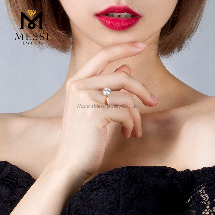 Messi Jewelry - Messi Jewelry 1 carat Moissanite Jewelry Wedding Ring 18K Rose Gold Rings 20