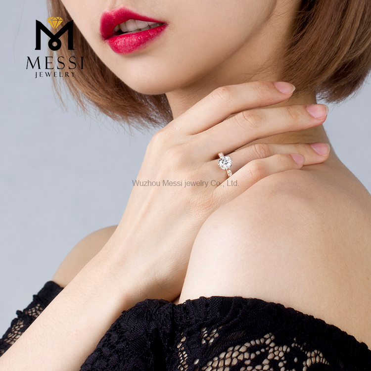 Messi Jewelry - Messi Jewelry 1 carat Moissanite Jewelry Wedding Ring 18K Rose Gold Rings 18