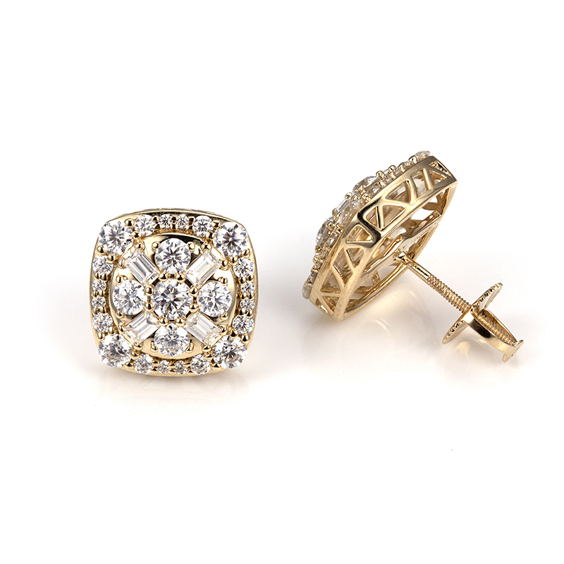 Messi Alahas - MSE-580 18k 14k 10k Soild Gold Silver Moissanite Earrings 8