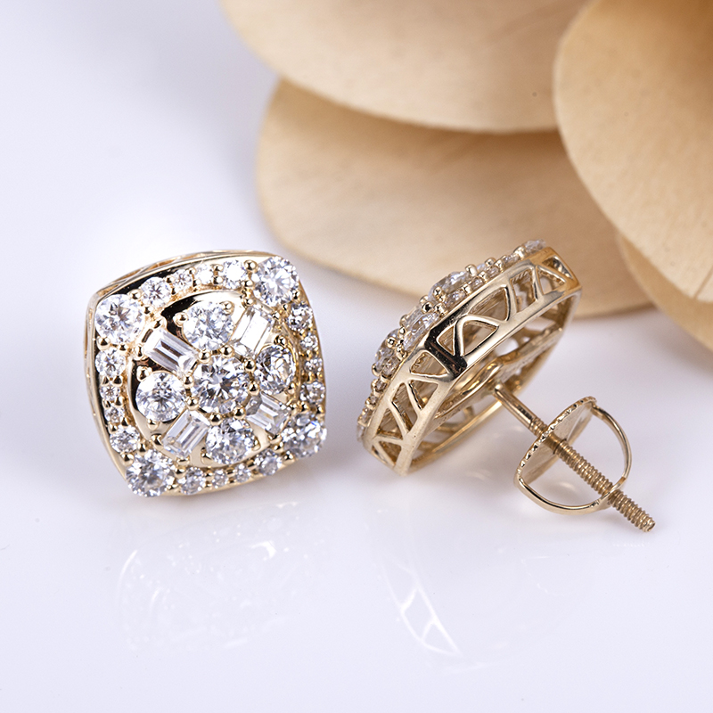 Messi Alahas - MSE-580 18k 14k 10k Soild Gold Silver Moissanite Earrings 17