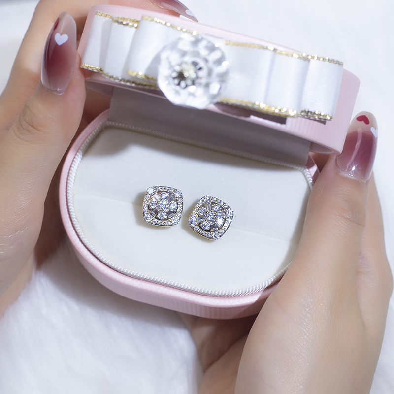 Messi Alahas - MSE-580 18k 14k 10k Soild Gold Silver Moissanite Earrings 9