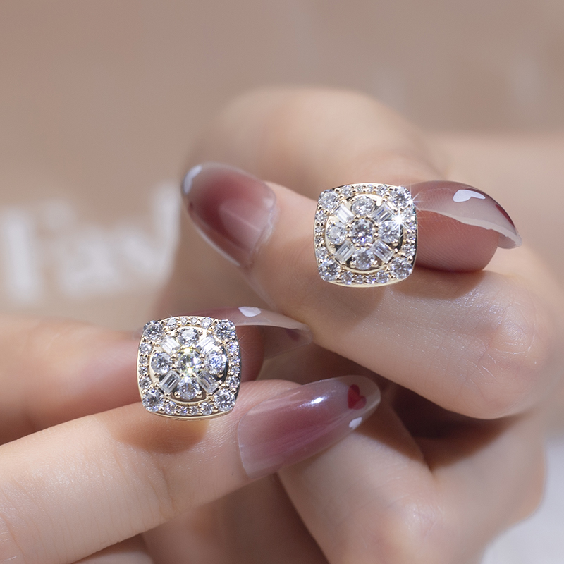 Messi Alahas - MSE-580 18k 14k 10k Soild Gold Silver Moissanite Earrings 11