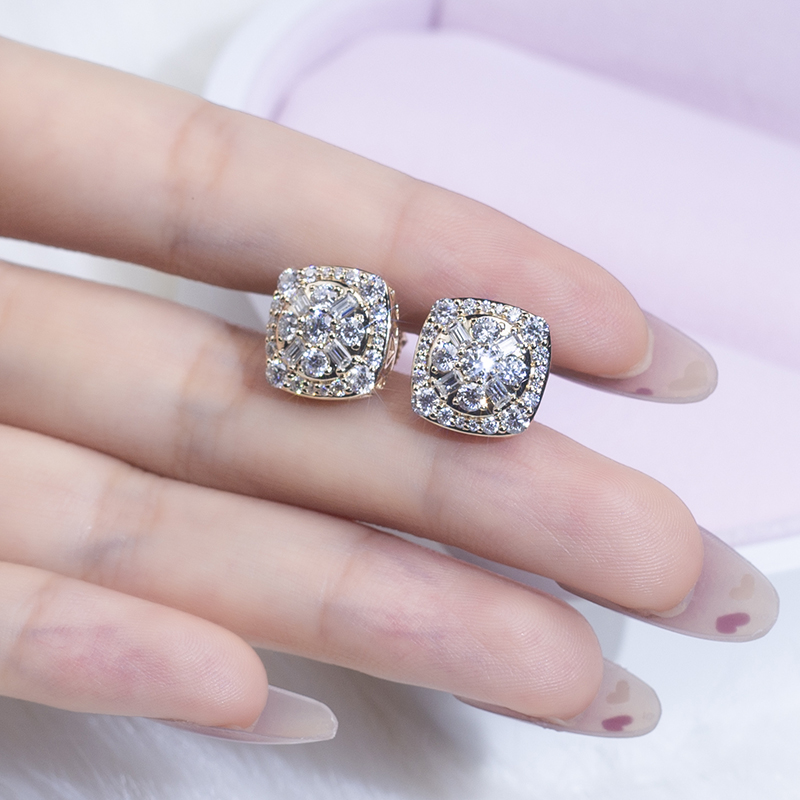 Messi Alahas - MSE-580 18k 14k 10k Soild Gold Silver Moissanite Earrings 12