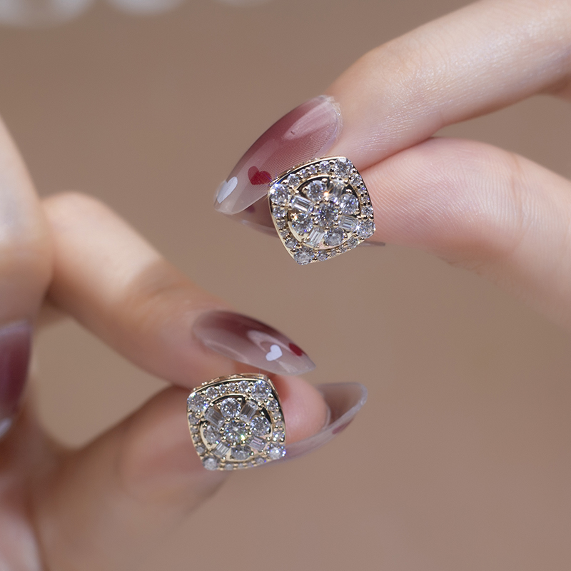 Messi Alahas - MSE-580 18k 14k 10k Soild Gold Silver Moissanite Earrings 10