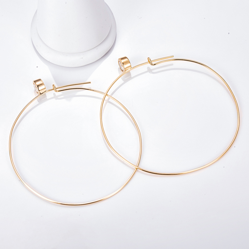 Messi Alahas - Messi Alahas 14k yellow nga bulawan nga DEF nga kolor nga moissanite hoop nga mga ariyos 10