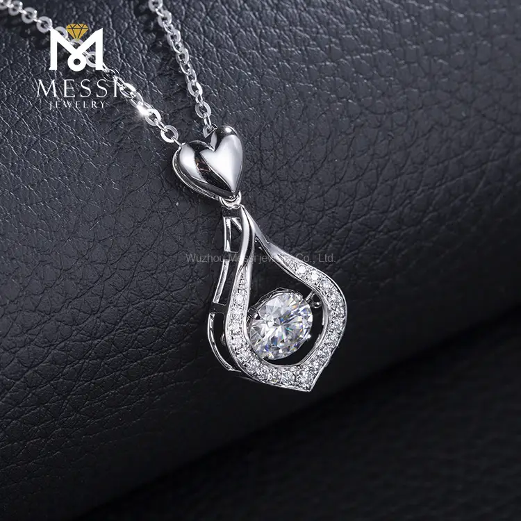 18K White Gold 1ct Moissanite Necklace - Fashionable Statement Jewelry 3